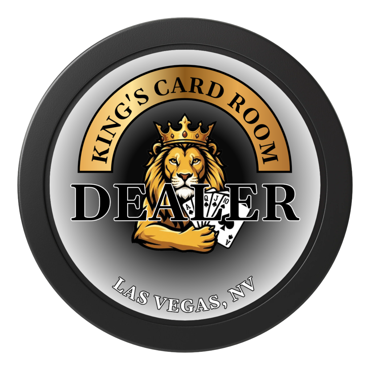 King's Card Room 2" Composite Dealer Button - Black - Back