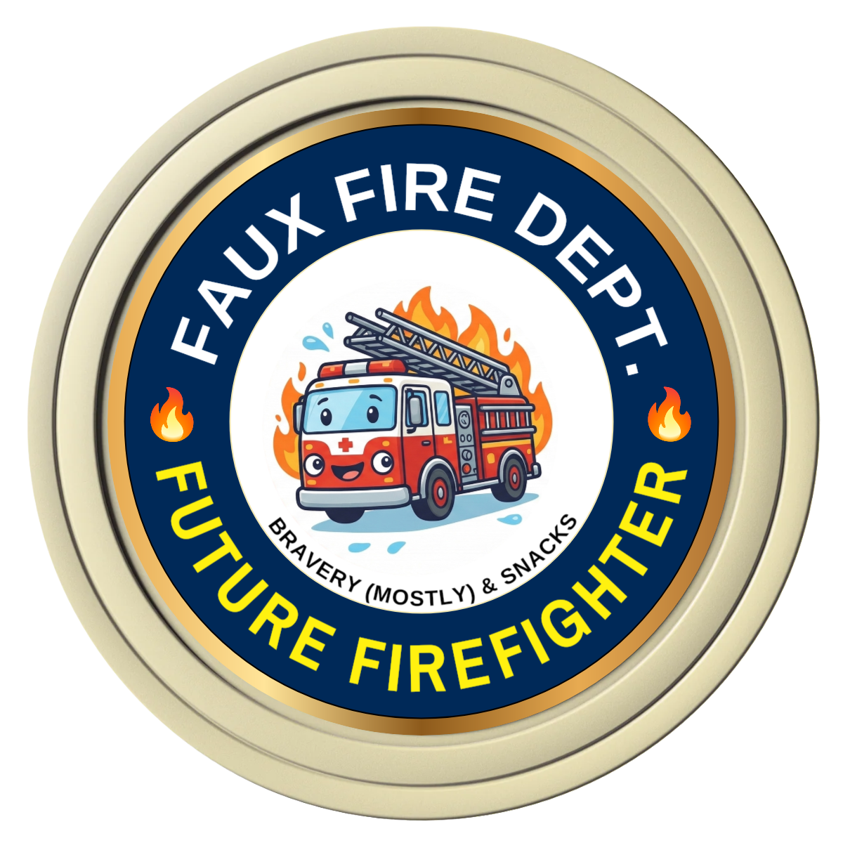 Future Firefighter Composite Poker Chips - Ivory / Solid - Front