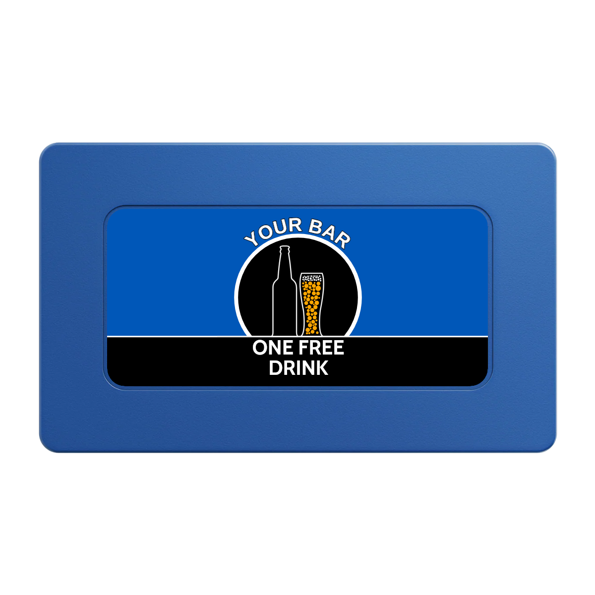 Beer and Glass Rectangular Poker Chip Plaques - Blue - Back