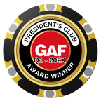 President's Club Clay Poker Chips - Black / Monte Carlo / 40mm - Front