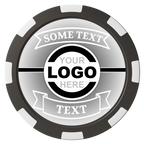 Double Banner Composite Poker Chips - Black / 8 Spot - Back