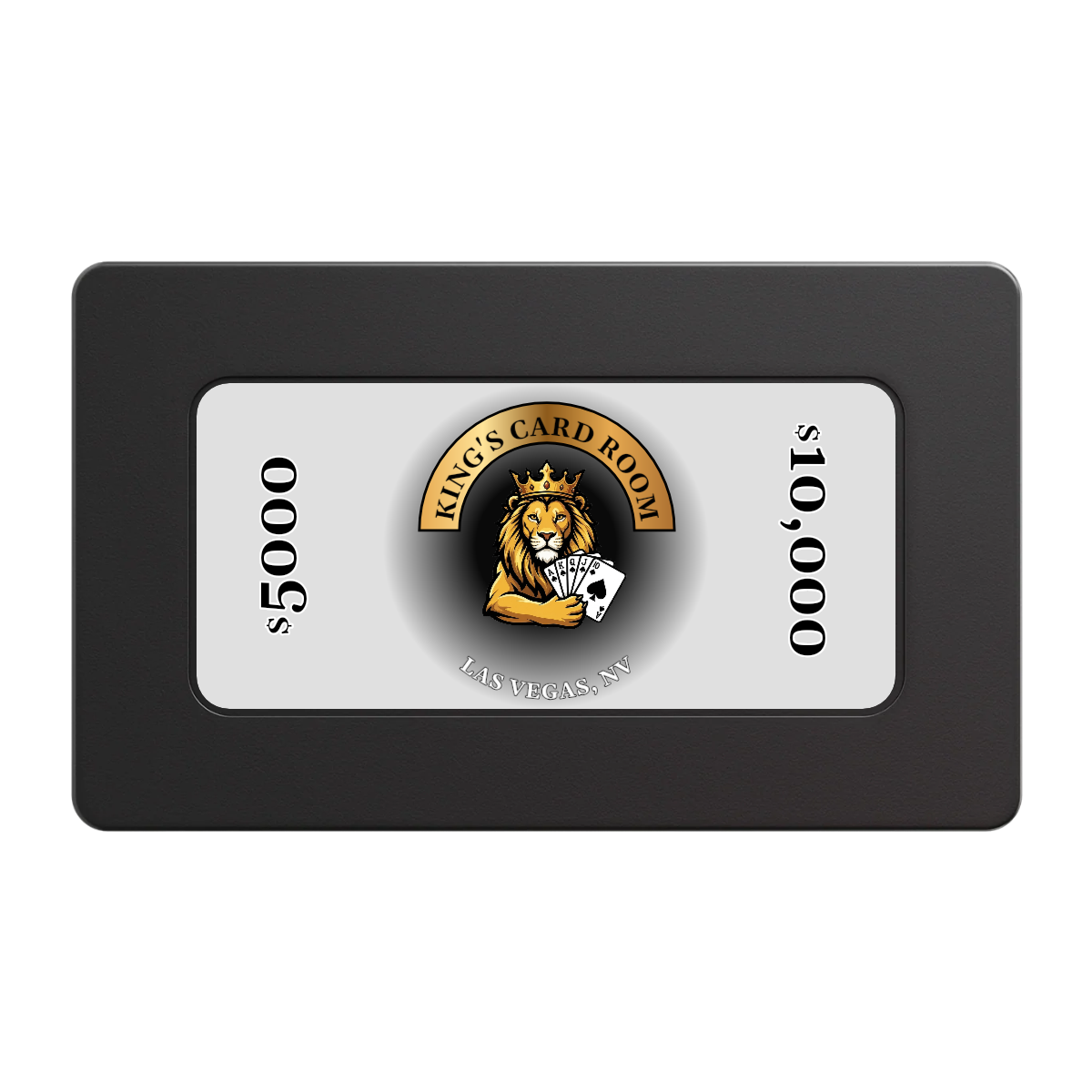 King's Card Room Rectangular Poker Chip Plaques - Black - Front