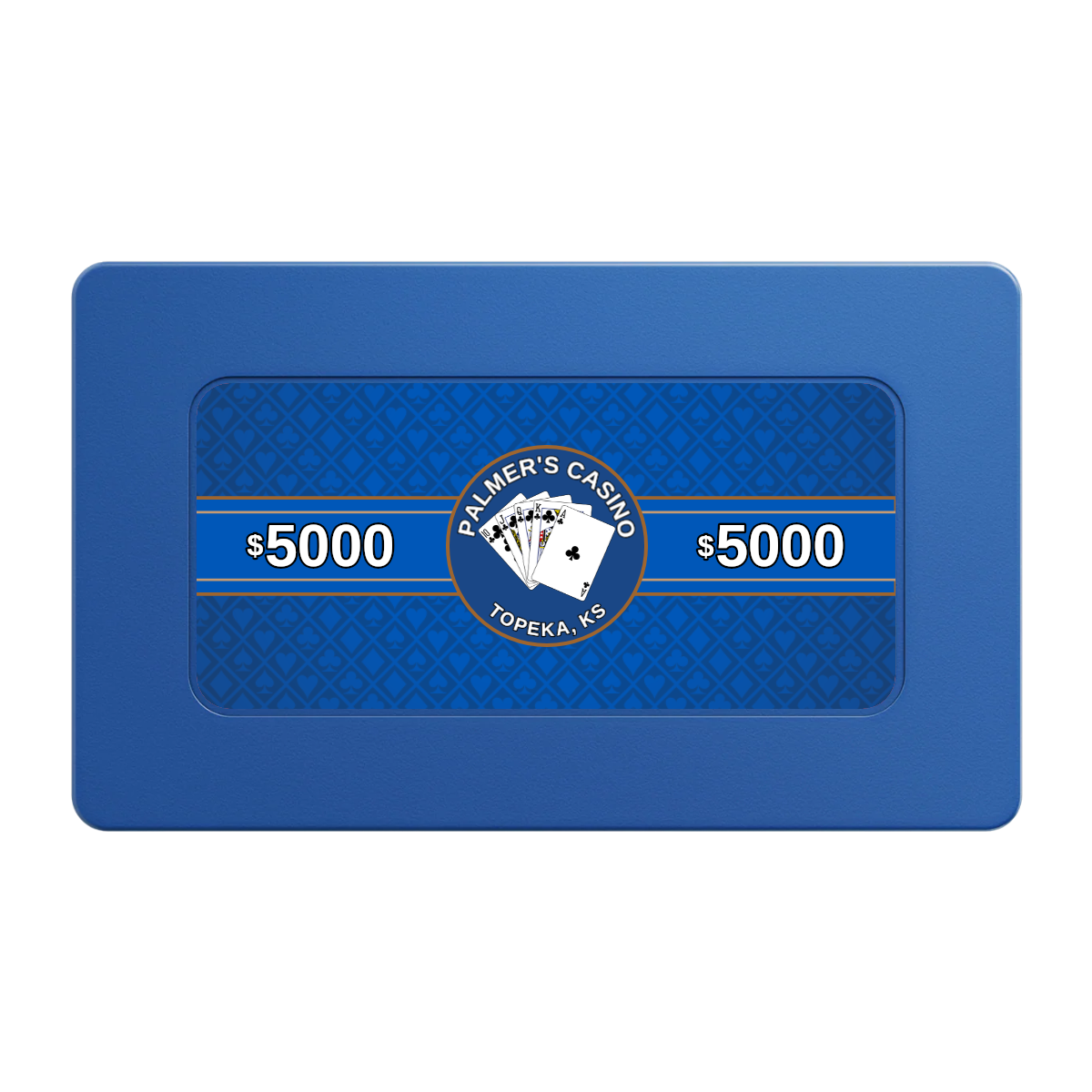 Palmer's Casino Rectangular Poker Chip Plaques - Blue - Front