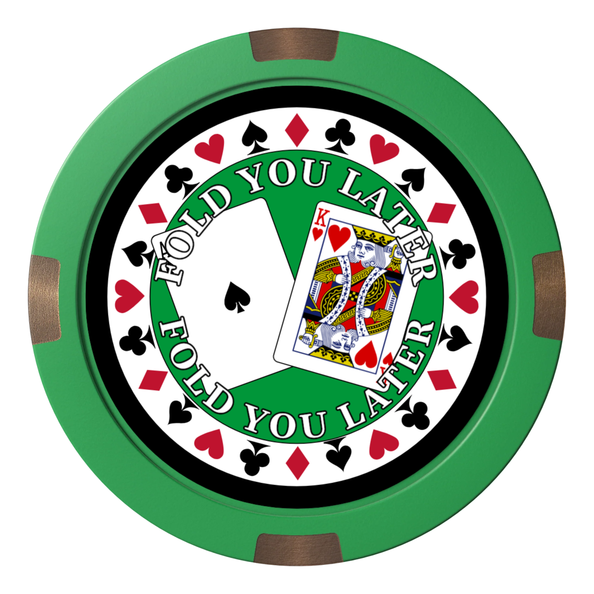 AK Big Slick Composite & Metal Hybrid Poker Card Protectors - Green - Front