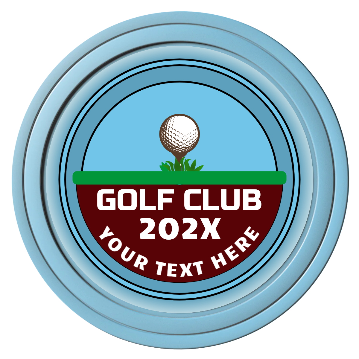 Teed Up Composite Poker Chips - Light Blue / Solid - Front