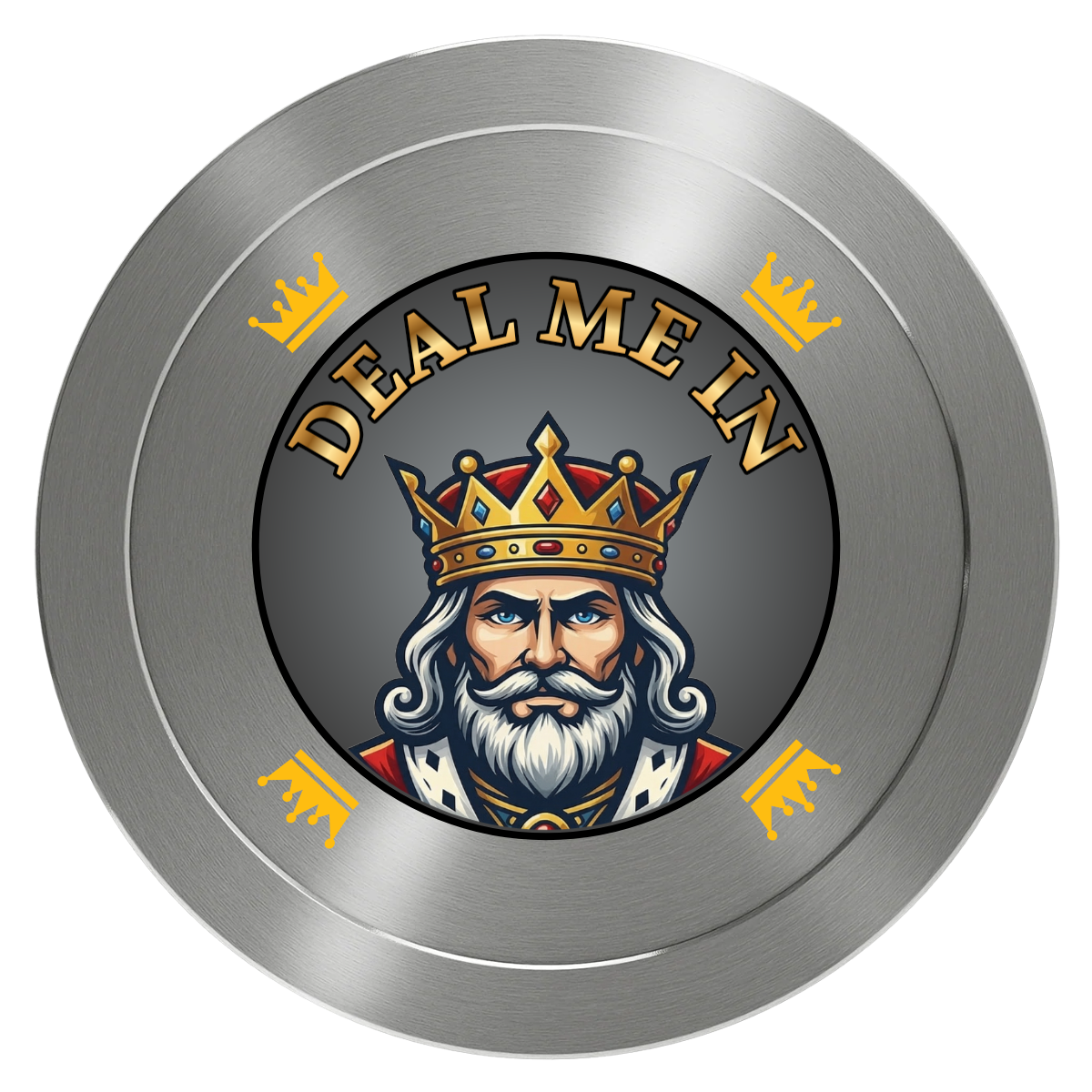 Kings Aluminum Poker Card Guards - Silver - Back