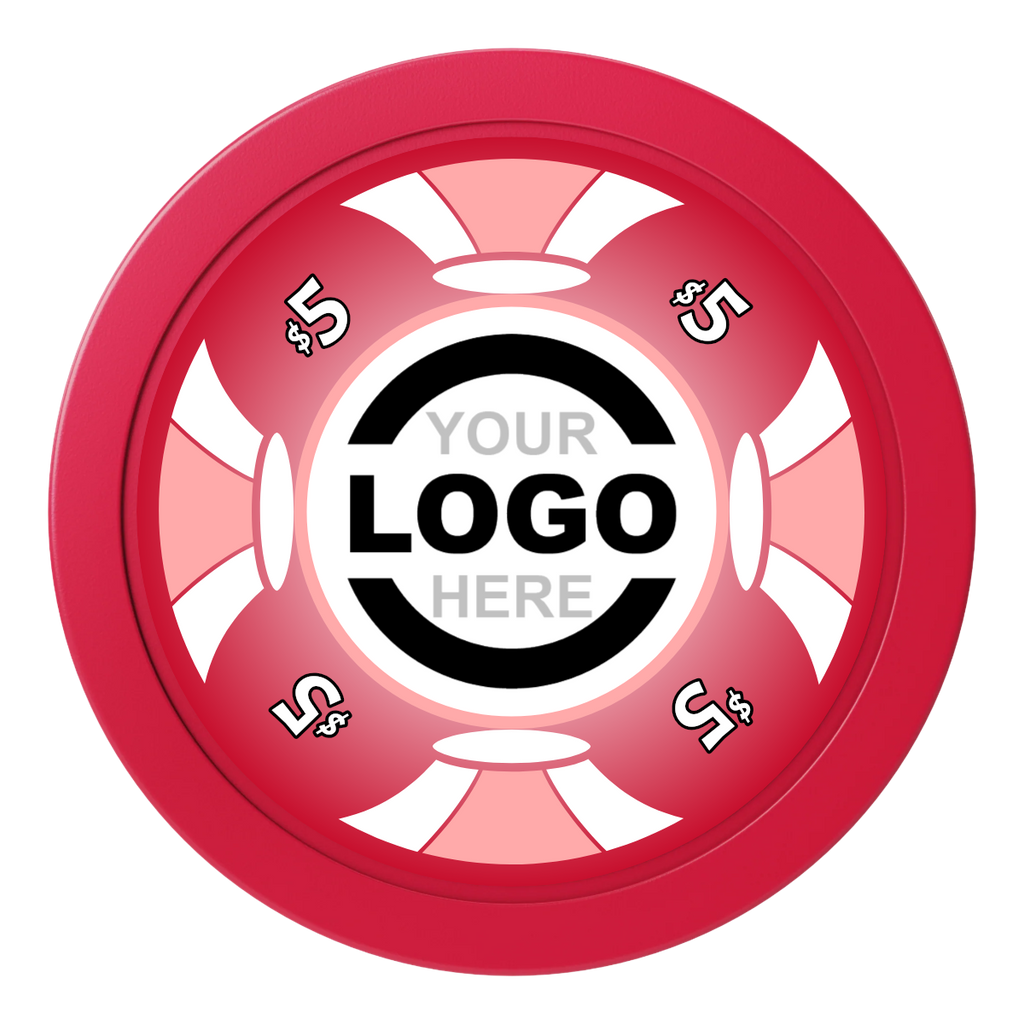 Alan Baker 4-2S A 2" Oversized Poker Chips - Red - Front
