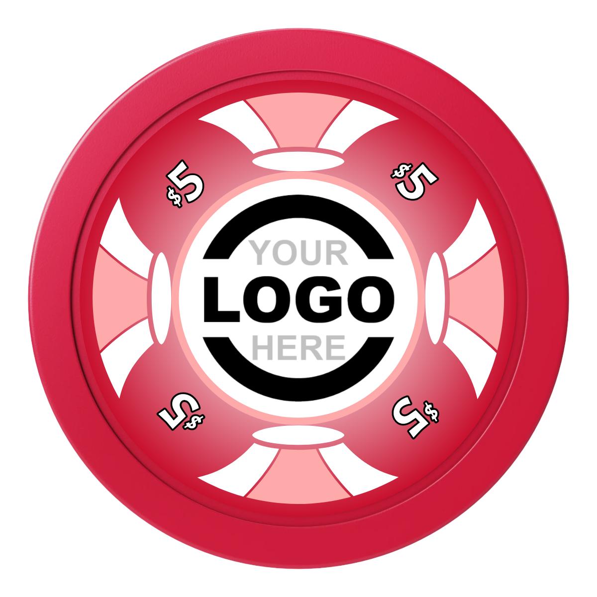 Alan Baker 4-2S A 2" Oversized Poker Chips - Red - Front