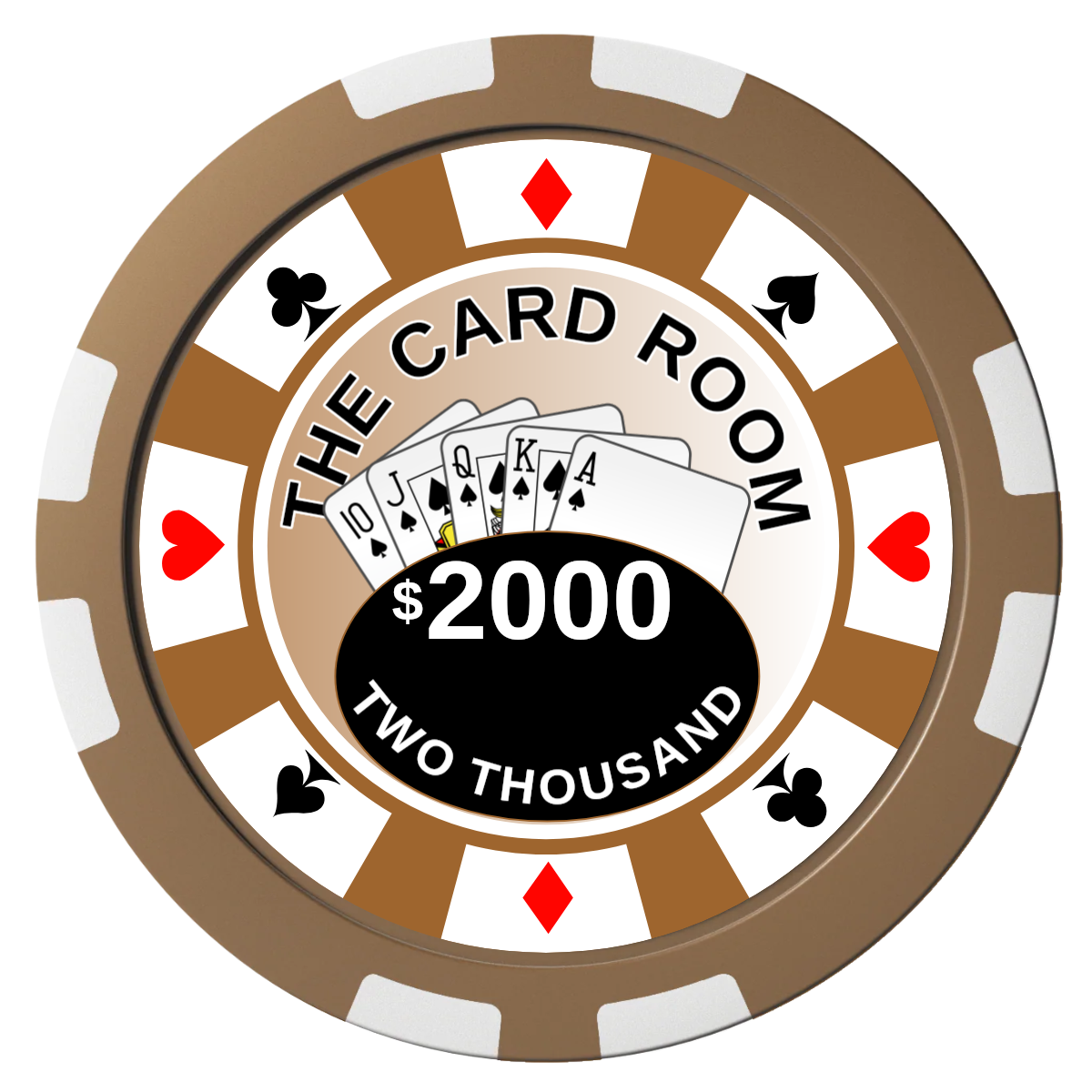 A Suitable Design Composite Poker Chips - Brown / 8 Stripe - Front