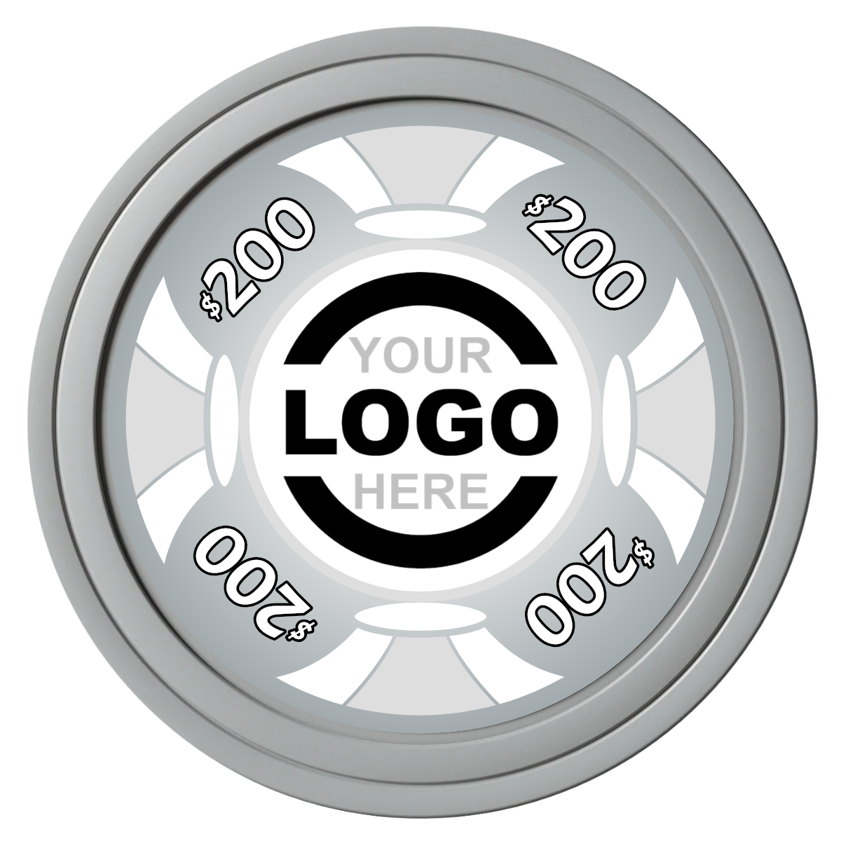 Alan Baker 4-2S A Composite Poker Chips - Gray / Solid - Front