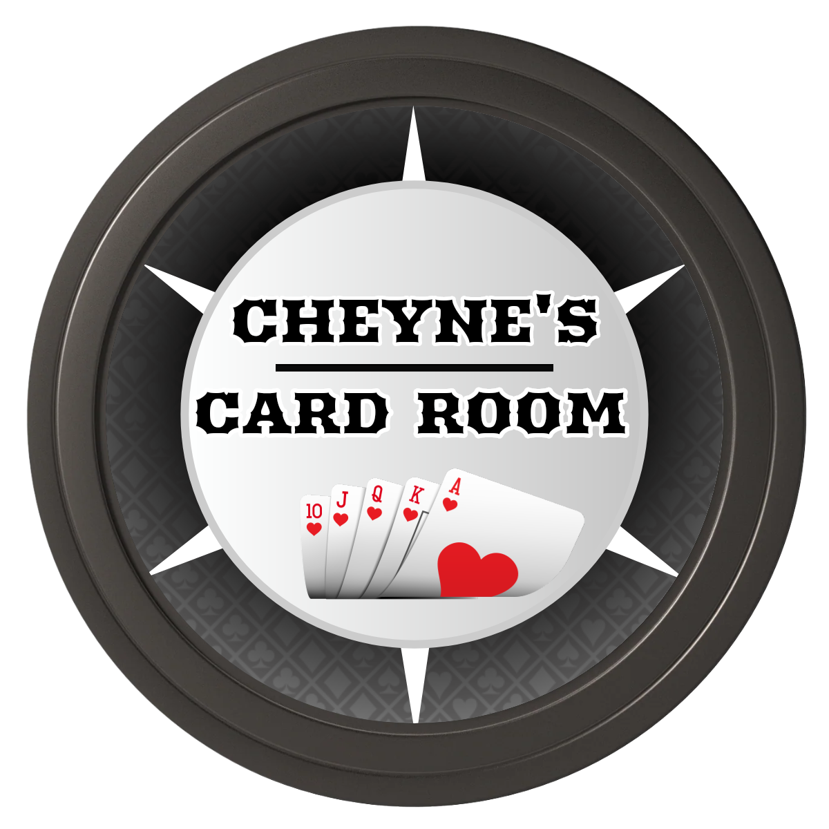 Cheyne's Card Room Composite Poker Chips - Black / Solid - Front