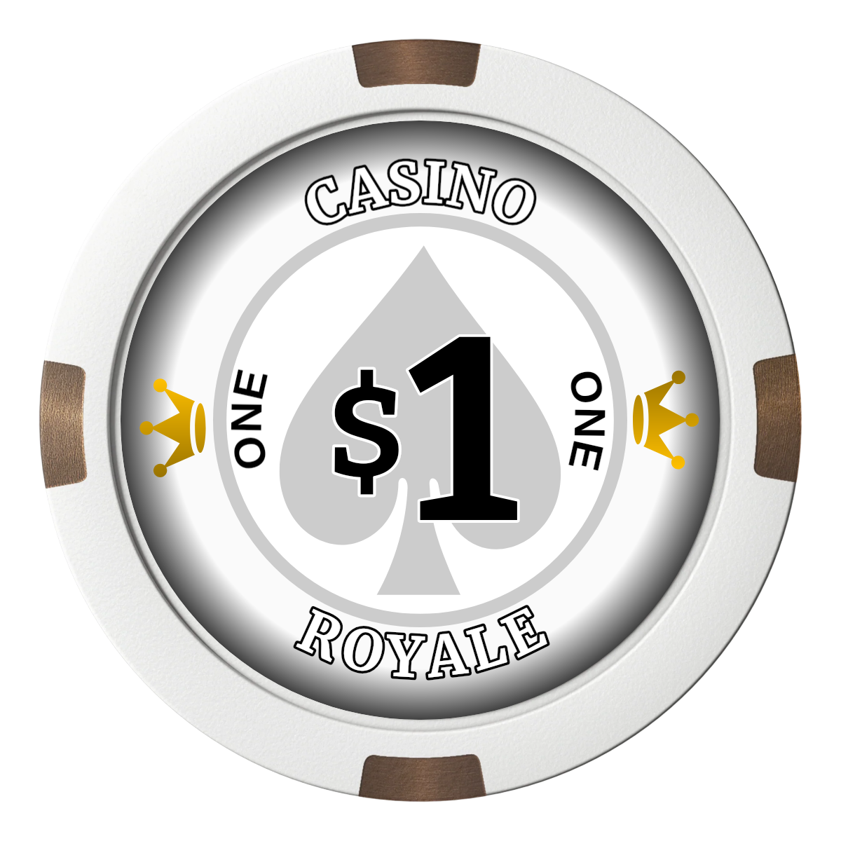 Casino Royale Composite & Metal Hybrid Poker Chips - White - Back