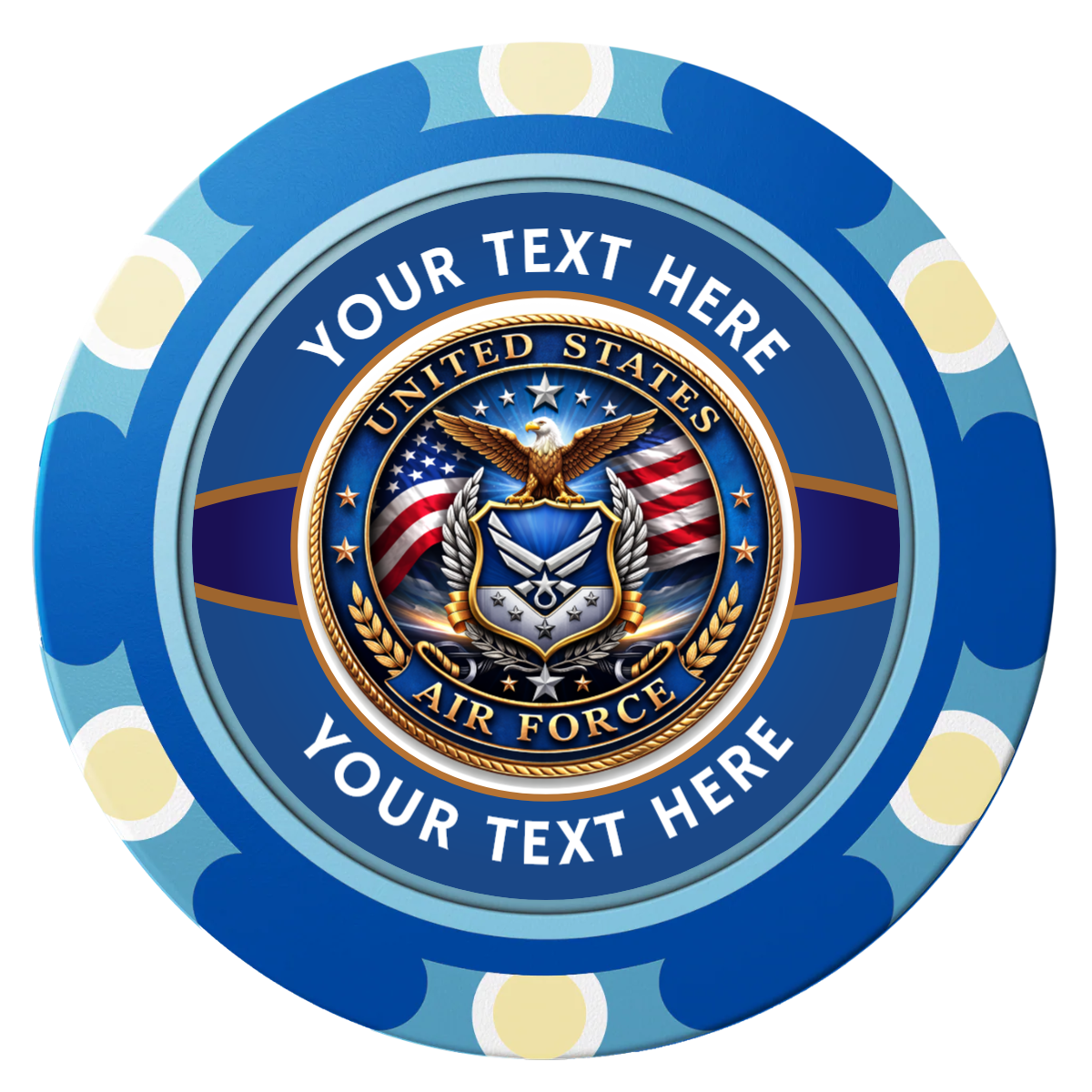 Air Force Clay Poker Chips - Blue / Monte Carlo / 40mm - Back