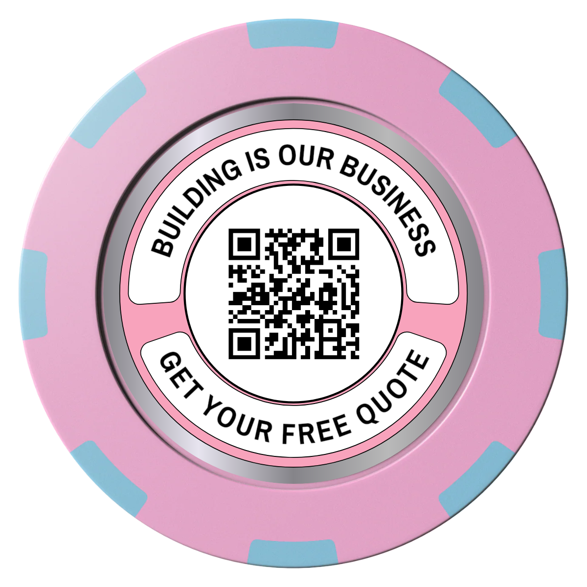 Acme Construction Clay Poker Chips - Pink / 8 Spot (2 Tone) / 40mm - Front