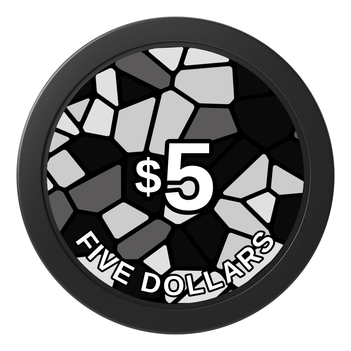 Stained Glass 2" Composite Dealer Button - Black - Front