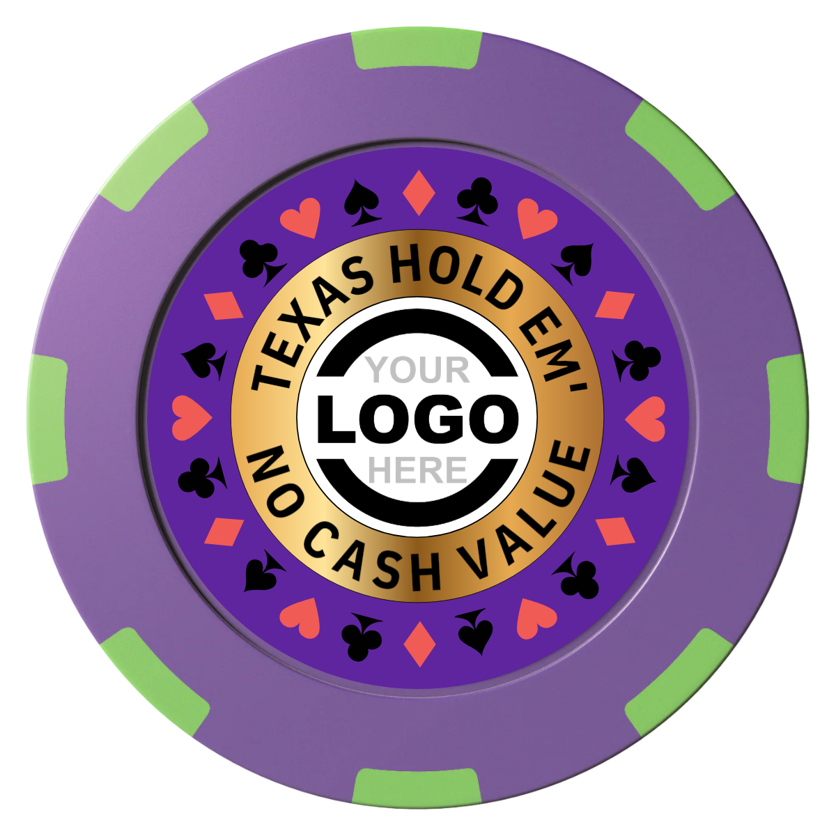 Texas Hold Em' Clay Poker Chips - Purple / 8 Spot (2 Tone) / 40mm - Front