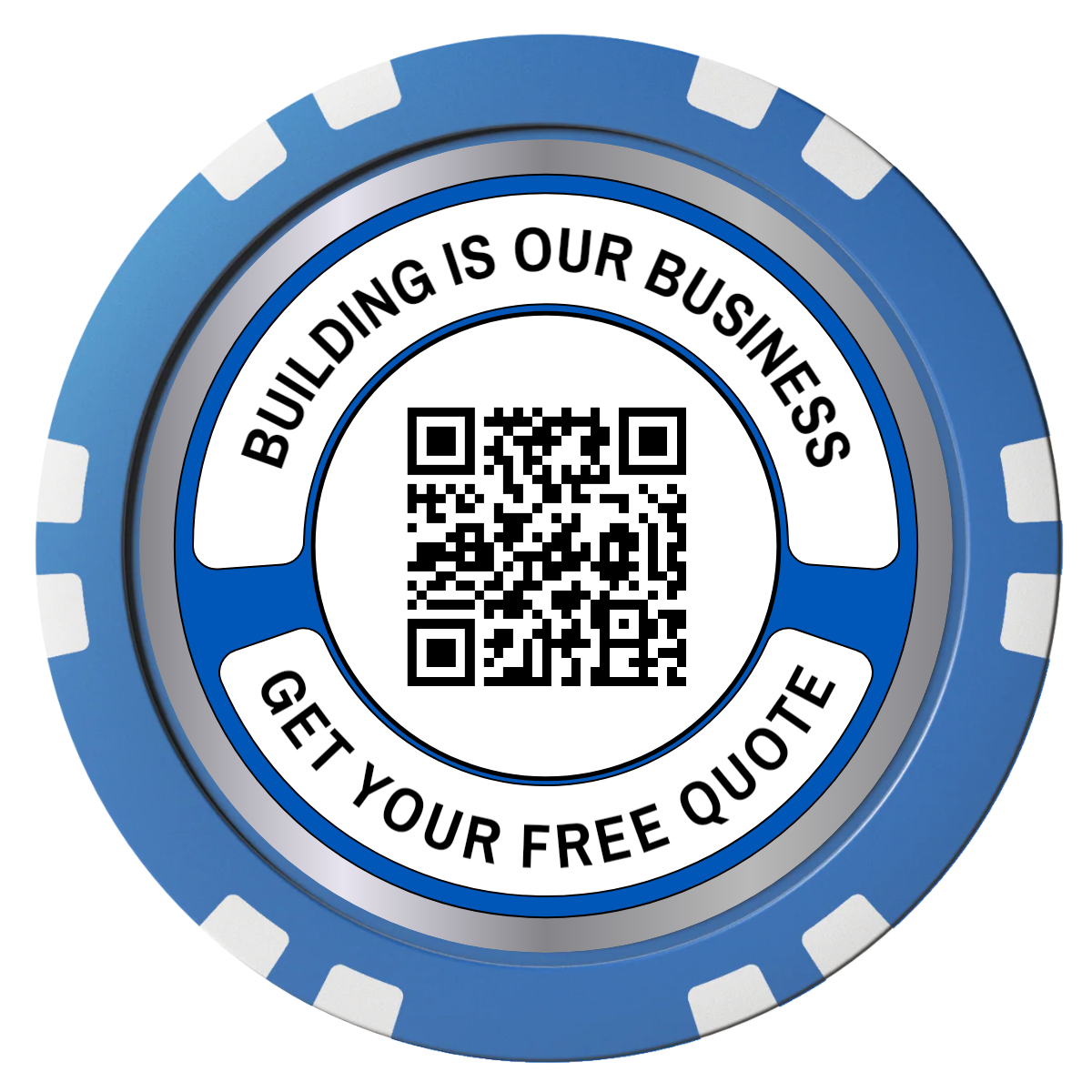 Acme Construction Composite Poker Chips - Blue / Double Stripe - Front