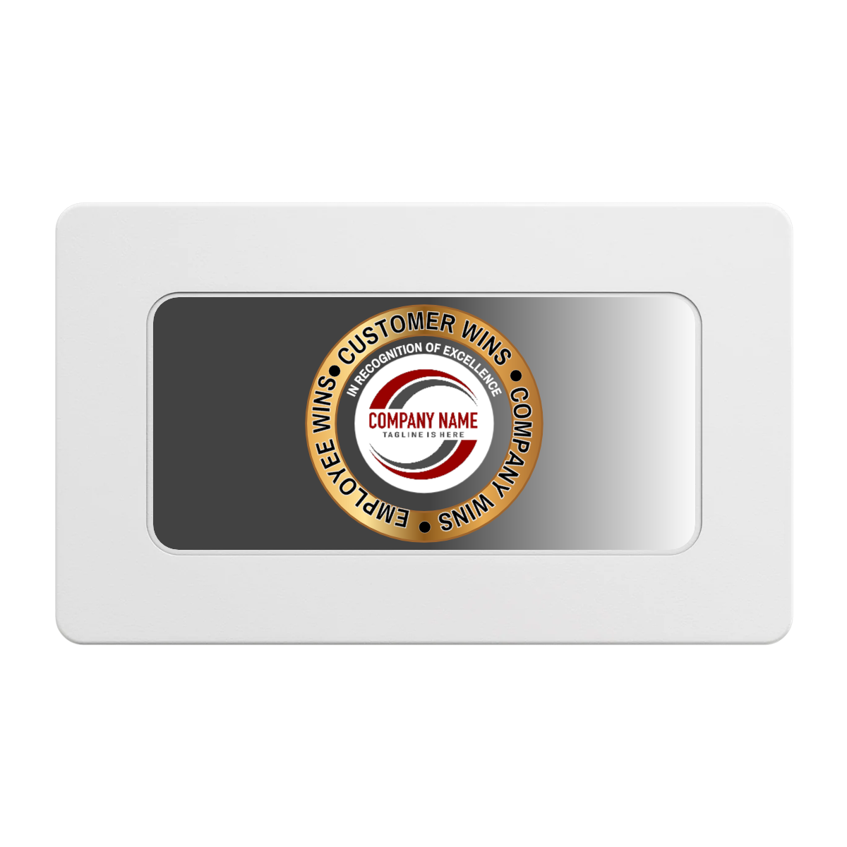 Gold Standard Rectangular Poker Chip Plaques - White - Back