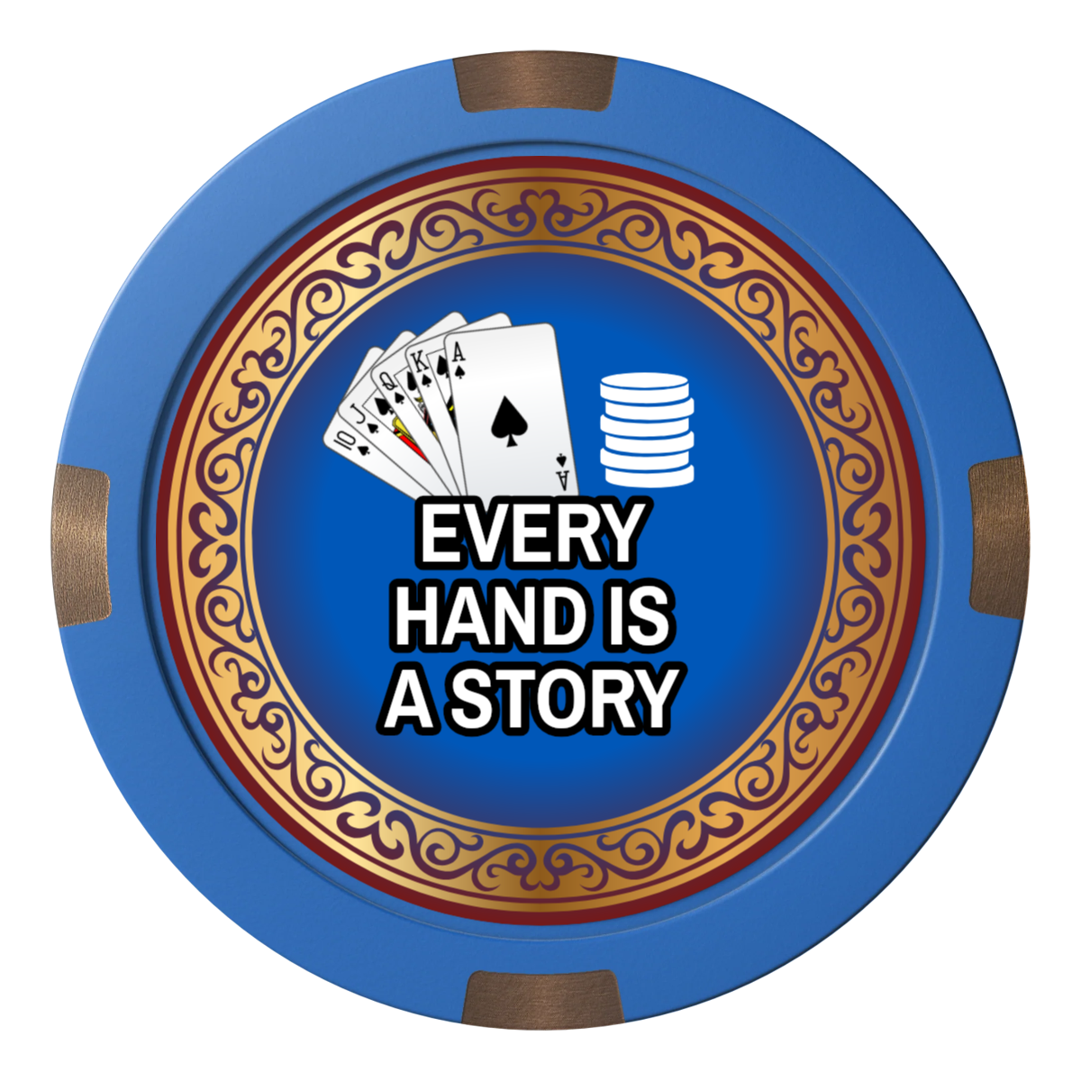 Ante Up Poker Room Composite & Metal Hybrid Poker Card Protectors - Blue - Front