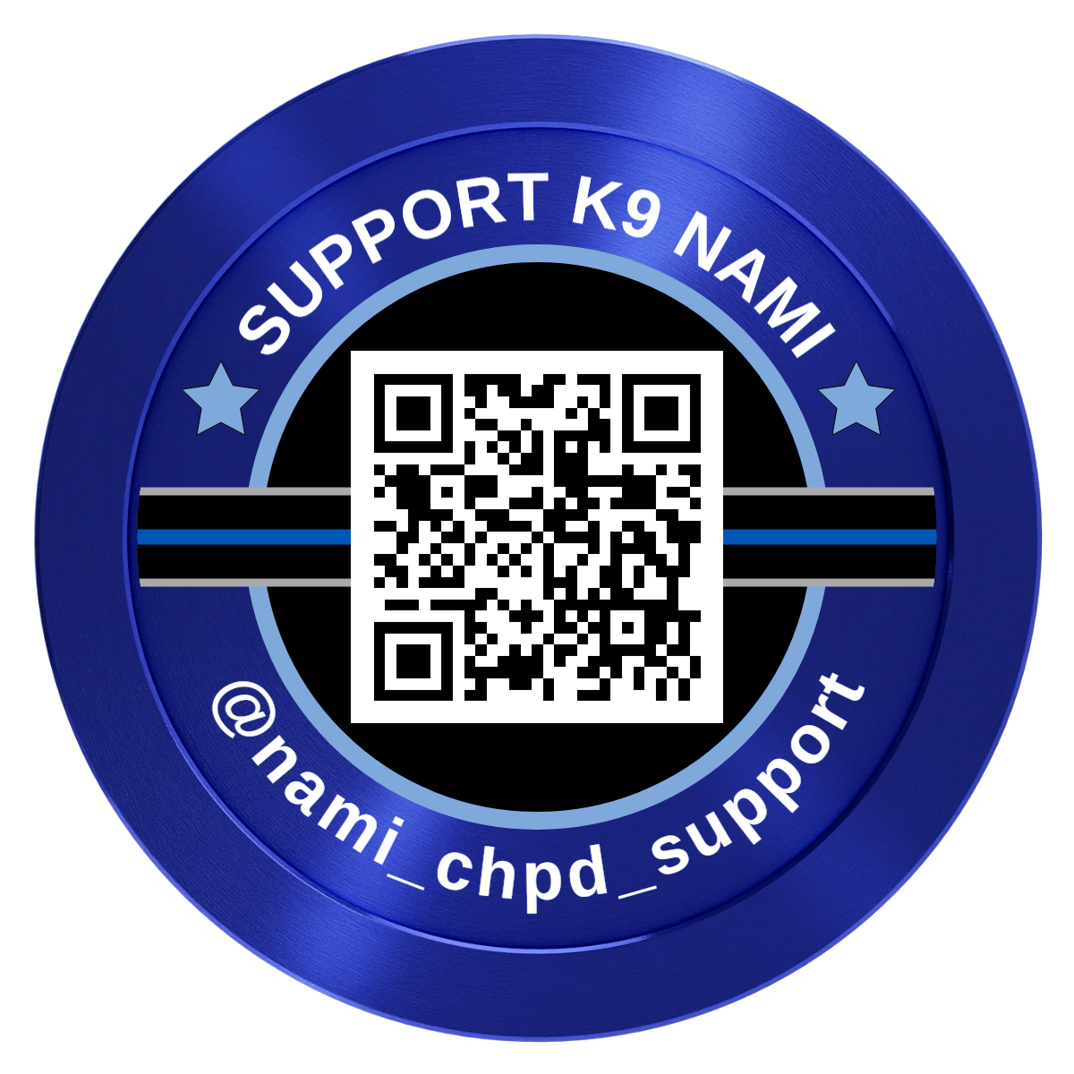 Police Department K9 #02 Aluminum Poker Chips - Blue - Back