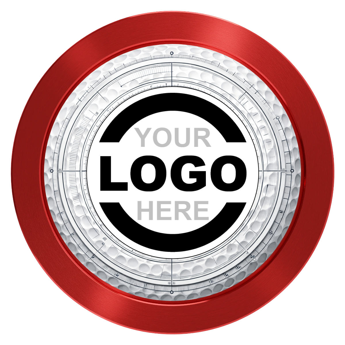 Ball Marcus Jr. Aluminum Poker Chips - Red - Back