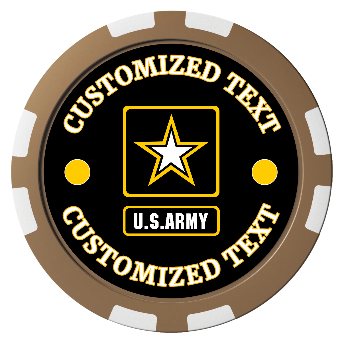 Army Strong Composite Poker Chips - Brown / 8 Stripe - Front