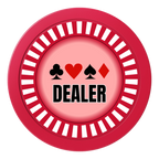 Gabe's Poker Room 2" Composite Dealer Button - Red - Front