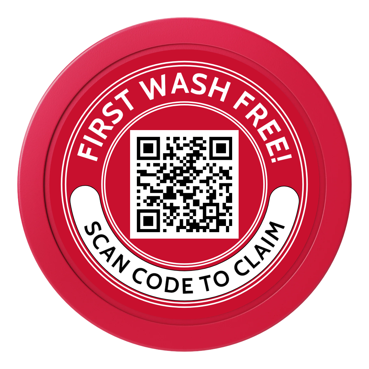 Car Wash Promotion 2" Oversized Poker Chip - Custom Dealer Button & Card Protector - Red - Back