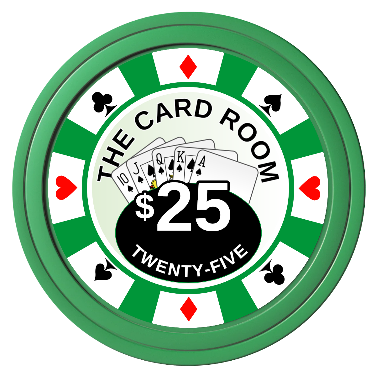 A Suitable Design Composite Poker Chips - Green / Solid - Front