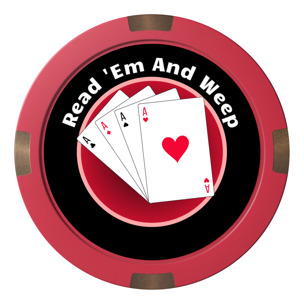 4 Aces Poker Room Composite & Metal Hybrid Poker Card Protectors - Red - Back