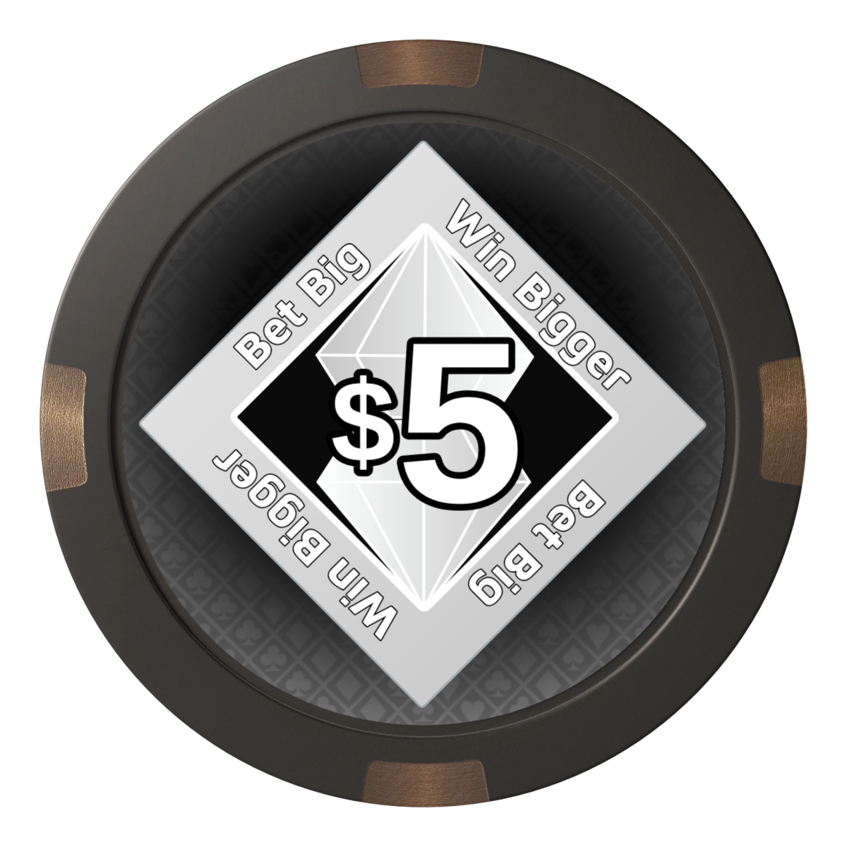 Diamond in the Rough Composite & Metal Hybrid Poker Card Protectors - Black - Back