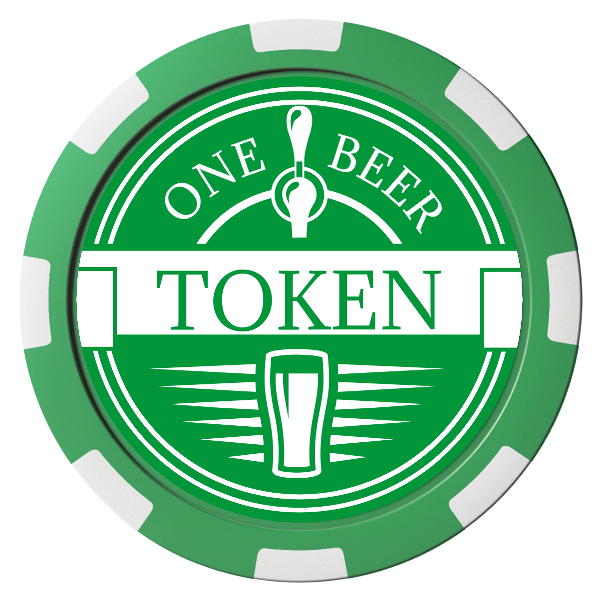 Tap Out Composite Poker Chips - Green / 8 Spot - Front