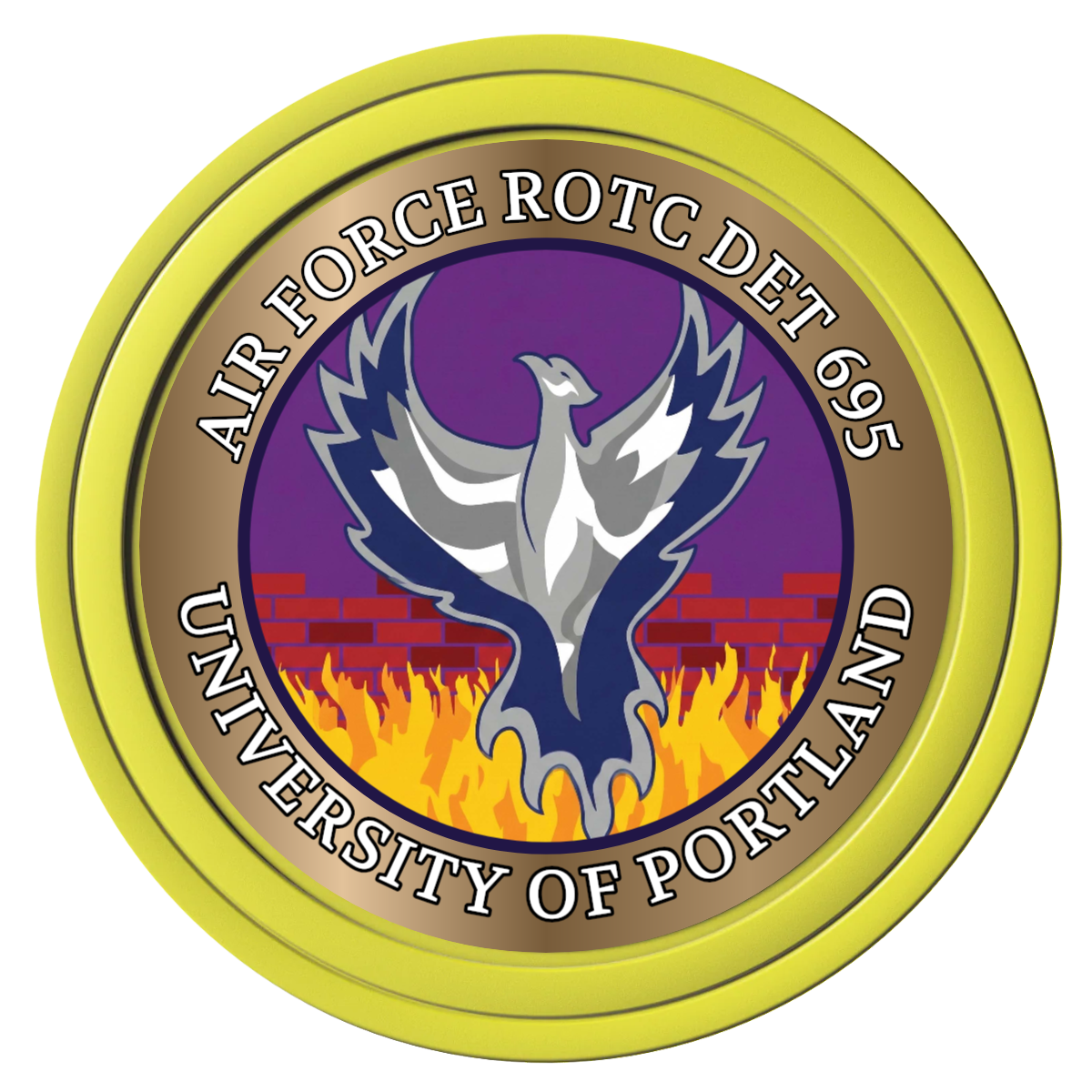 Air Force ROTC Det 695 Composite Poker Chips - Yellow / Solid - Front