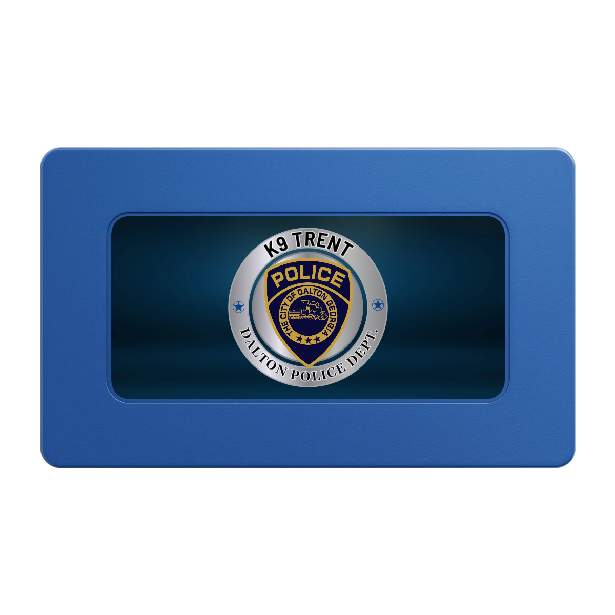 K-9 Trent Rectangular Poker Chip Plaques - Blue - Back