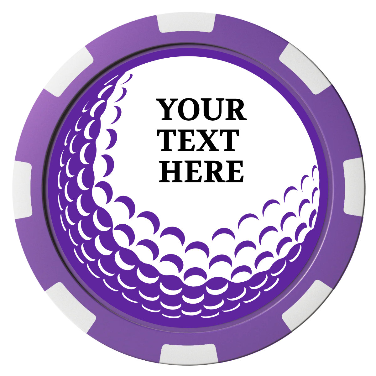 Hole In One Composite Poker Chips - Purple / 8 Spot - Front