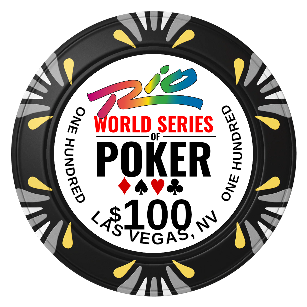 WSOP Clay Poker Chips - Black / Macau / 40mm - Back