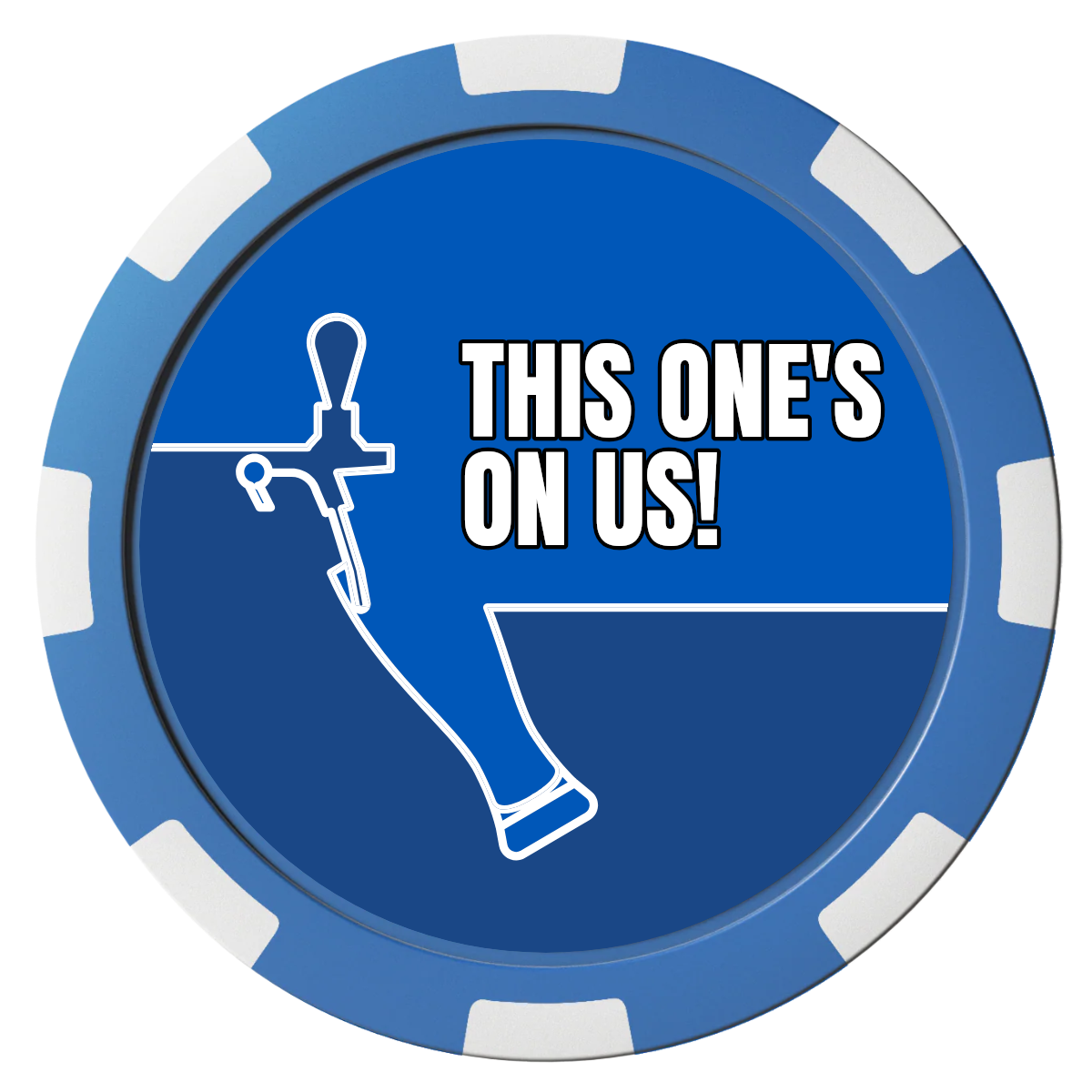 I'd Tap That Magnetic Composite Poker Chips - Blue / 8 Spot - Front