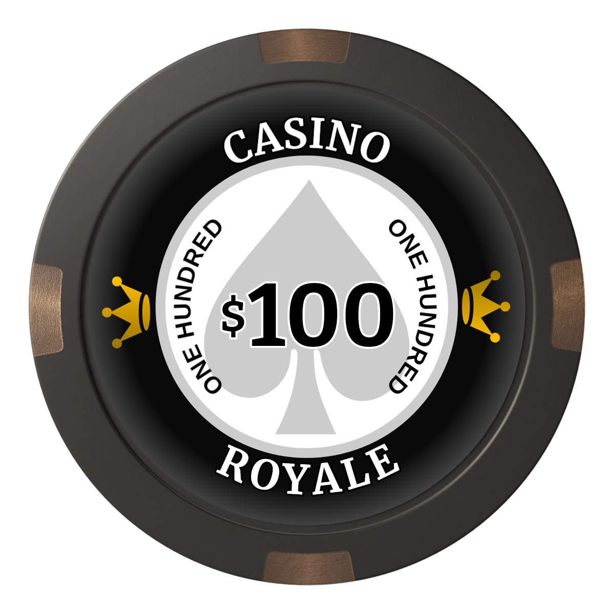 Casino Royale Composite & Metal Hybrid Poker Chips - Black - Back