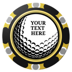 Hole In One Clay Poker Chips - Black / Monte Carlo / 40mm - Back