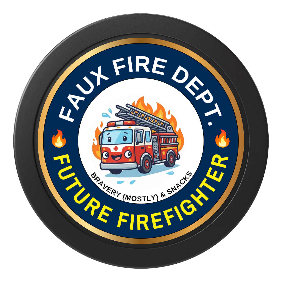 Future Firefighter 2" Oversized Poker Chips - Black - Front