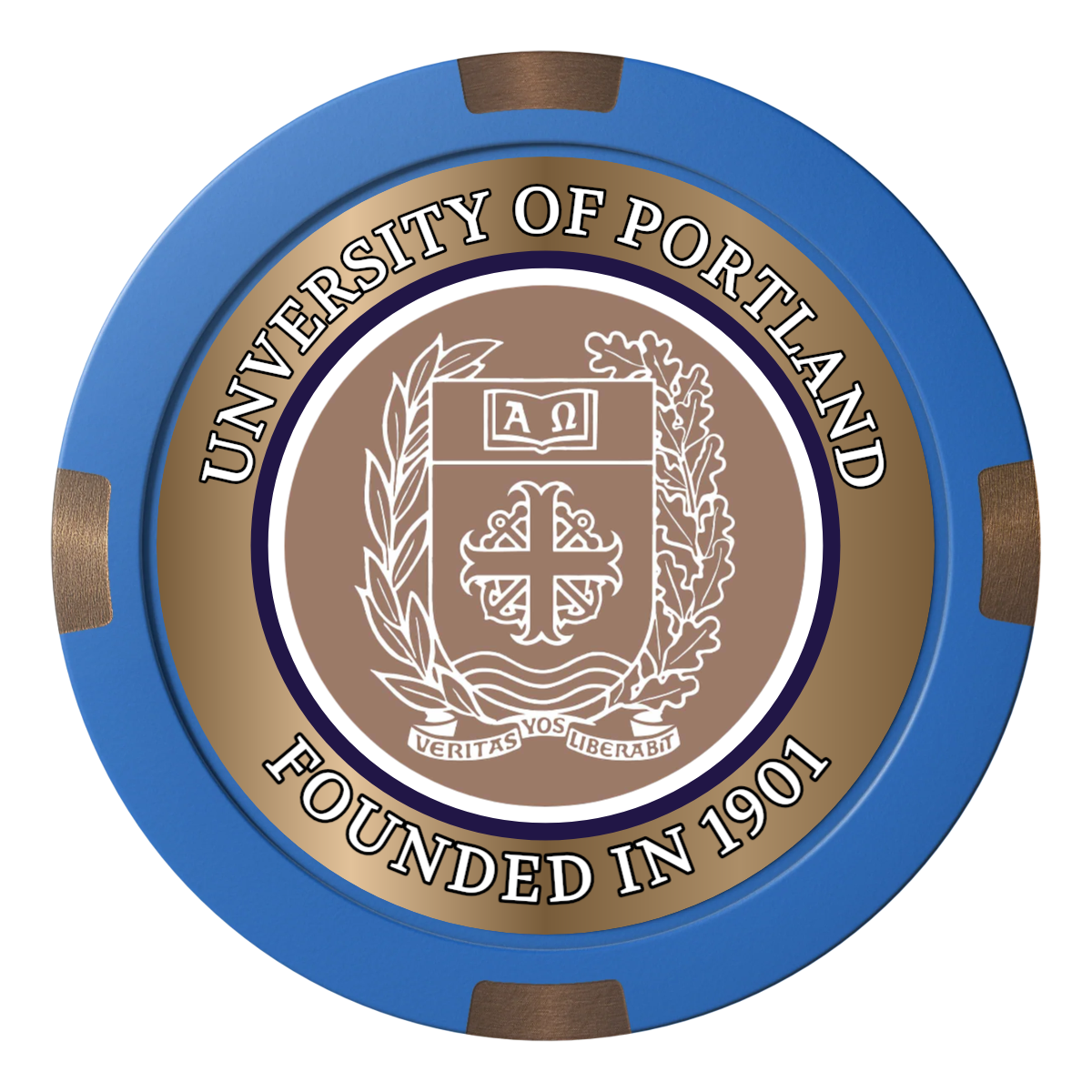 Air Force ROTC Det 695 Composite & Metal Hybrid Poker Chips - Blue - Back