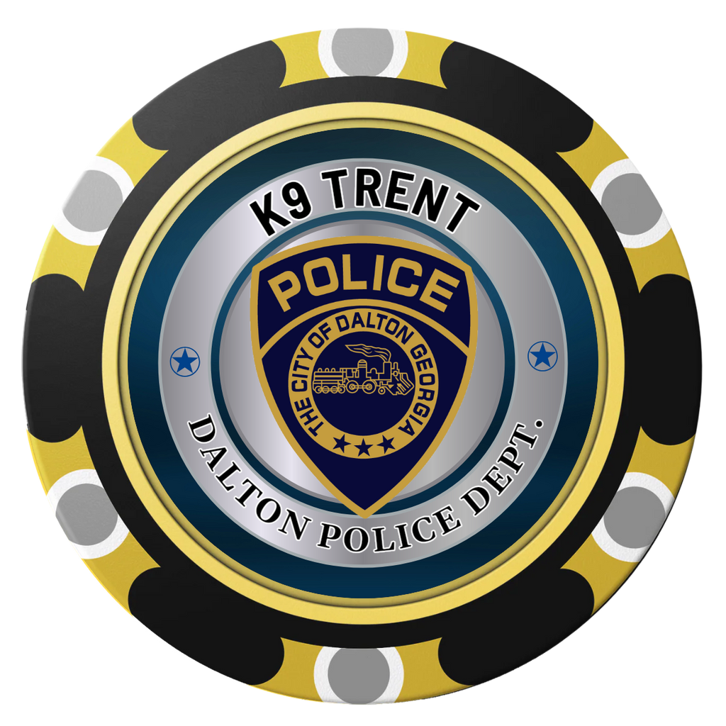 K-9 Trent Clay Poker Chips - Black / Monte Carlo / 40mm - Back