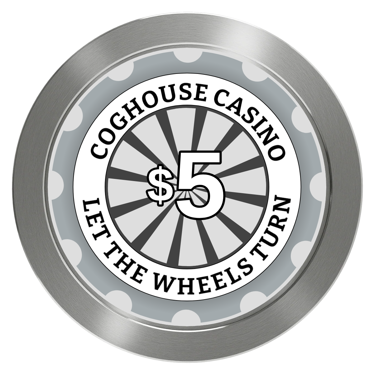 Cog House Aluminum Poker Card Guards - Silver - Front