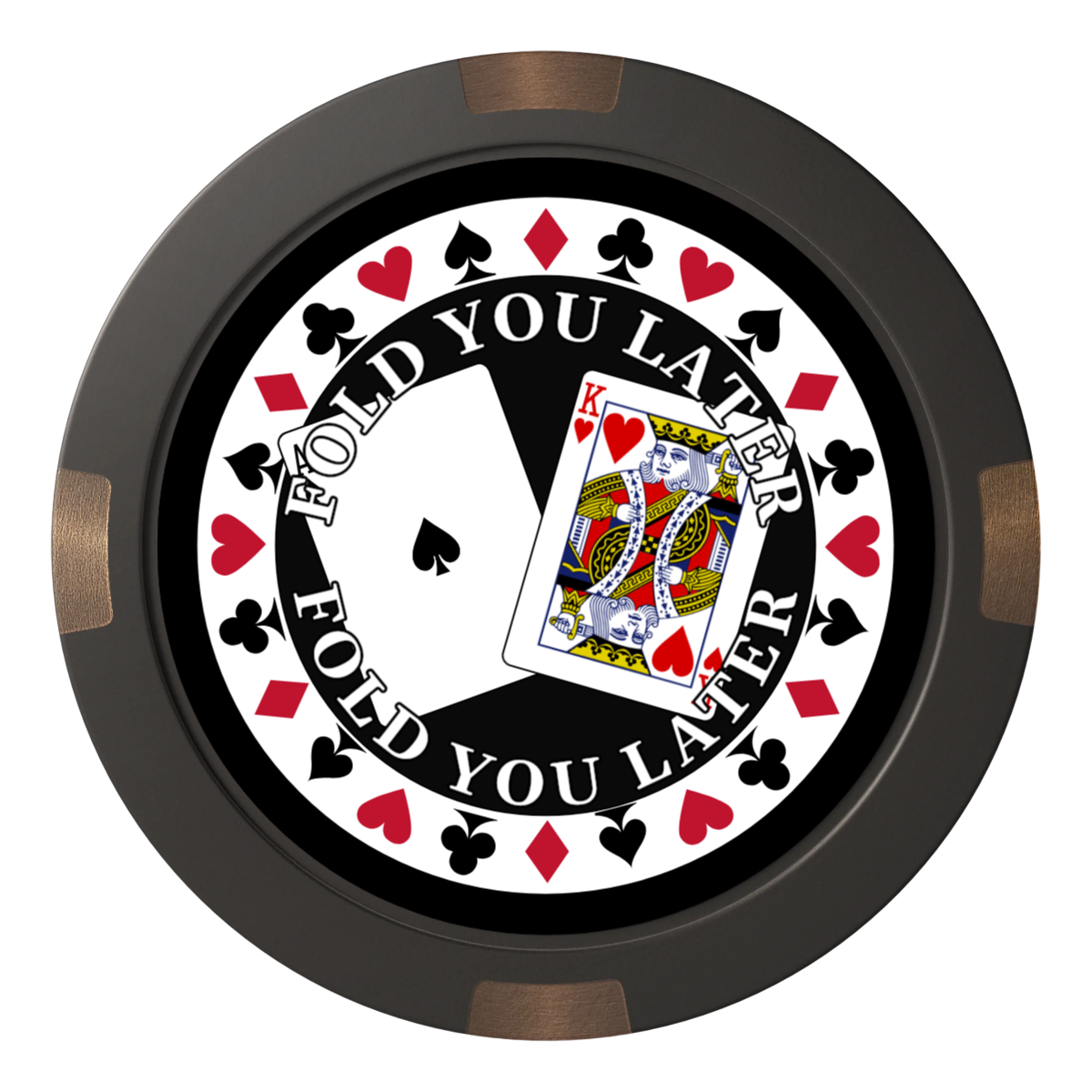 AK Big Slick Composite & Metal Hybrid Poker Card Protectors - Black - Back