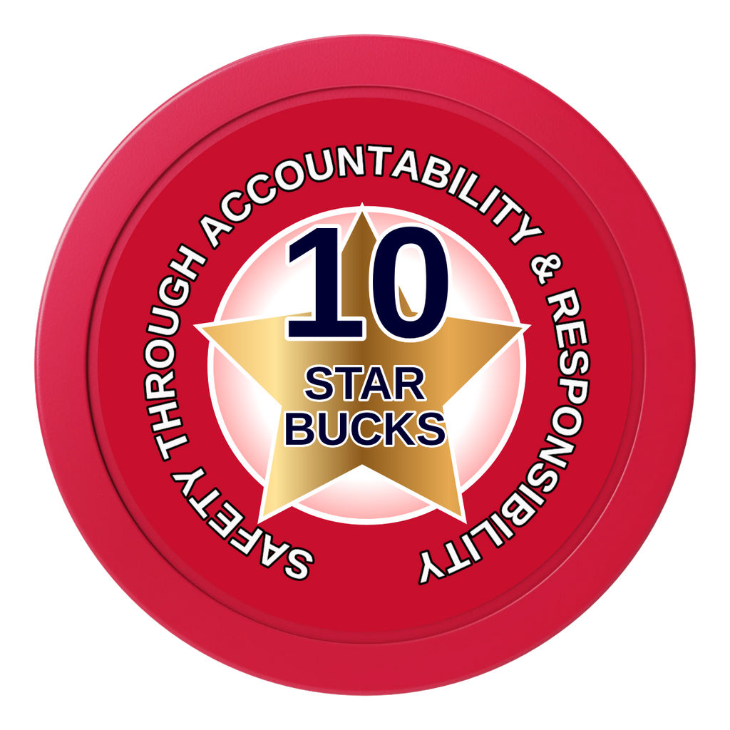 Safety Star 2" Oversized Poker Chips - Red - Front