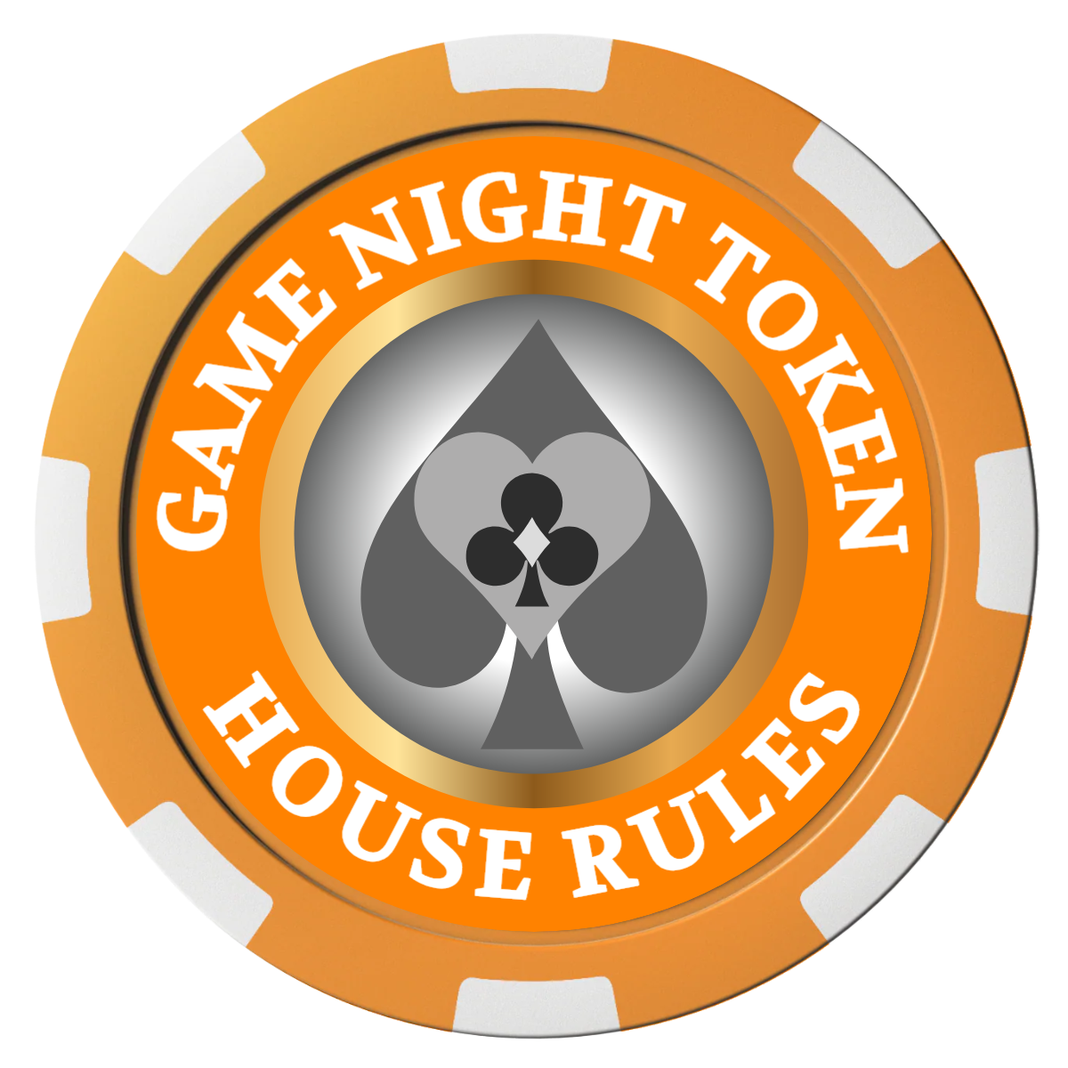 Stacked Suits Composite Poker Chips - Orange / 8 Spot - Front