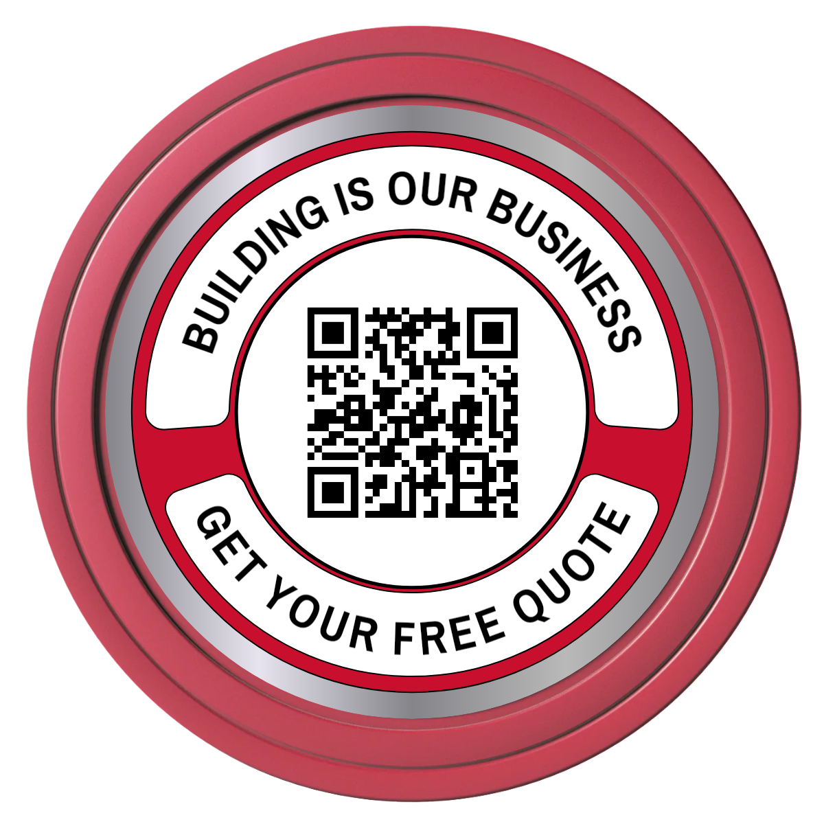 Acme Construction Composite Poker Chips - Red / Solid - Front