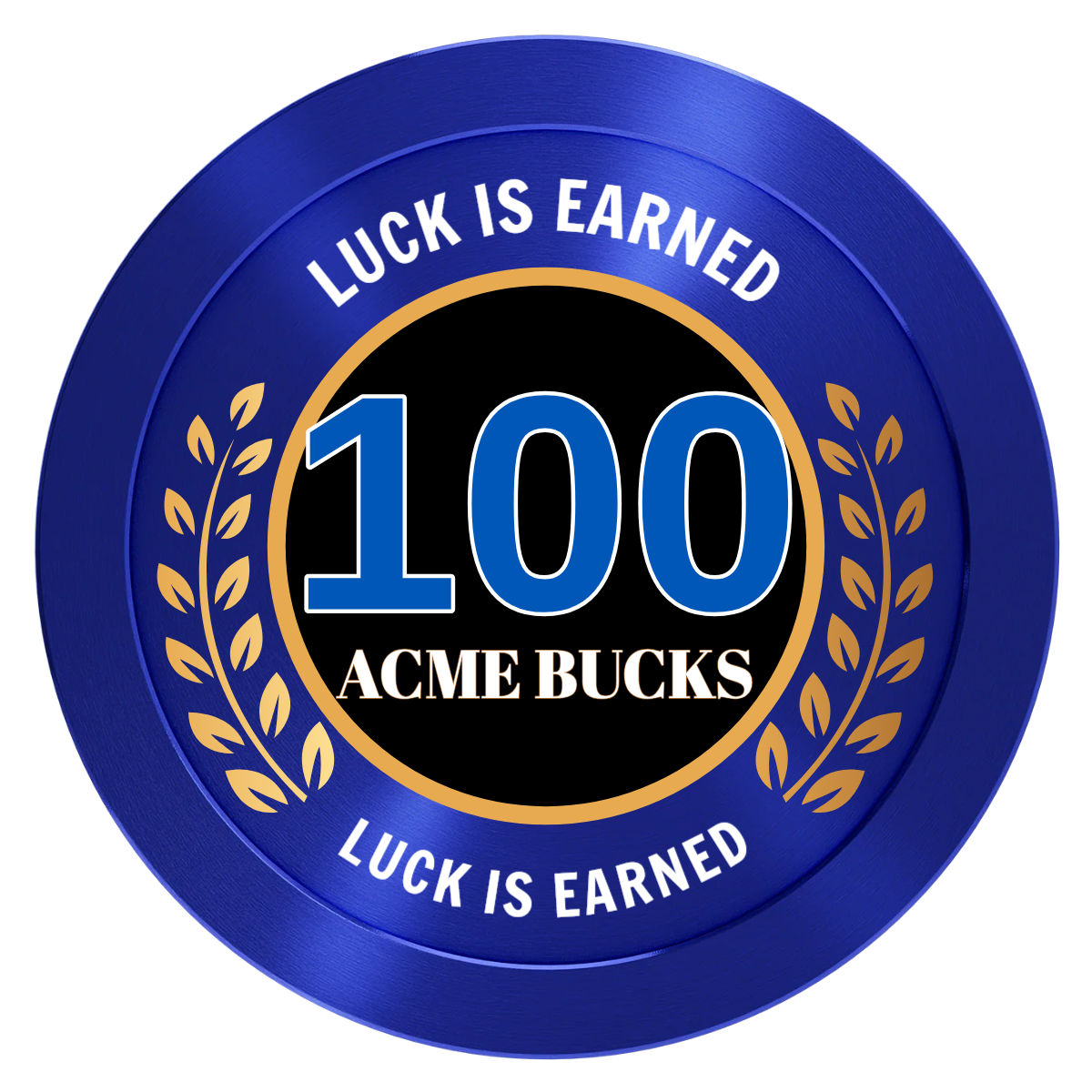 Achievement Wreath Aluminum Poker Card Guards - Blue - Back