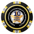 Safety Star Clay Poker Chips - Black / Monte Carlo / 40mm - Front