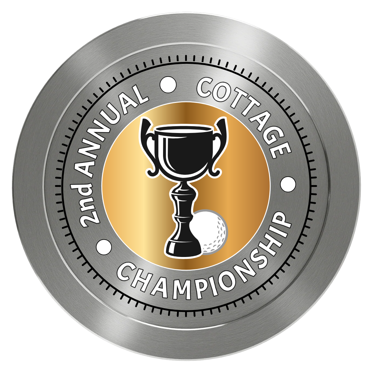 Club Champion Aluminum Poker Chips - Silver - Front